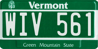 VT license plate WIV561