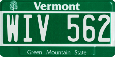 VT license plate WIV562