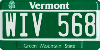 VT license plate WIV568