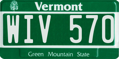 VT license plate WIV570