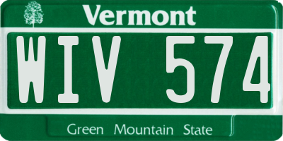 VT license plate WIV574