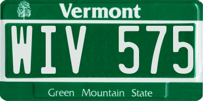 VT license plate WIV575