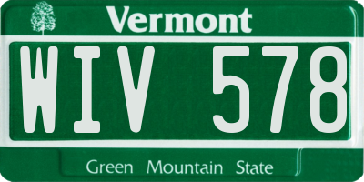VT license plate WIV578
