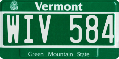 VT license plate WIV584