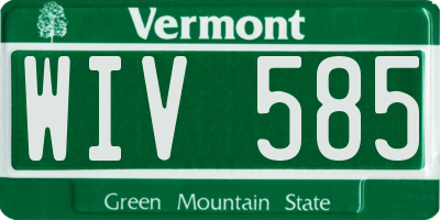 VT license plate WIV585