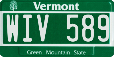VT license plate WIV589