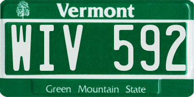 VT license plate WIV592