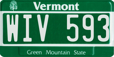VT license plate WIV593