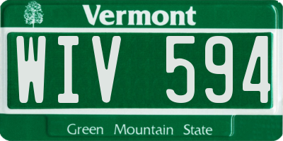 VT license plate WIV594
