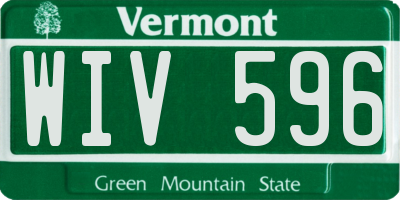VT license plate WIV596