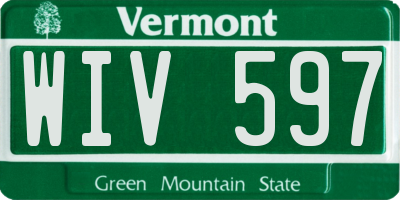 VT license plate WIV597