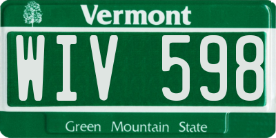 VT license plate WIV598