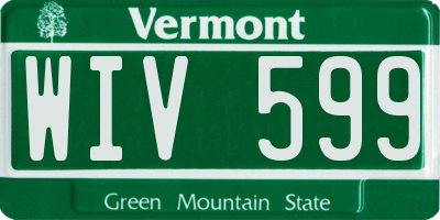 VT license plate WIV599
