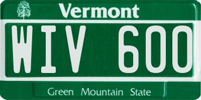 VT license plate WIV600