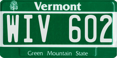 VT license plate WIV602