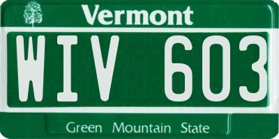 VT license plate WIV603