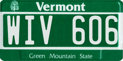 VT license plate WIV606
