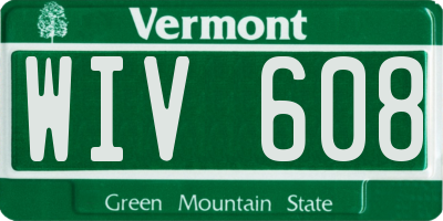 VT license plate WIV608