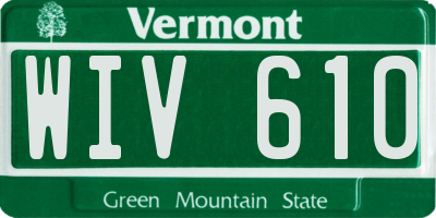 VT license plate WIV610