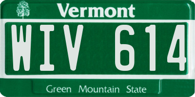 VT license plate WIV614