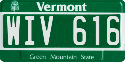 VT license plate WIV616