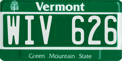 VT license plate WIV626