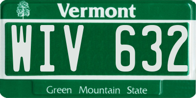 VT license plate WIV632