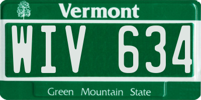 VT license plate WIV634
