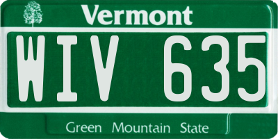 VT license plate WIV635