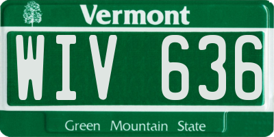 VT license plate WIV636
