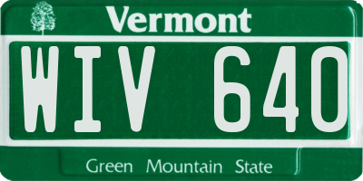 VT license plate WIV640