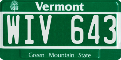 VT license plate WIV643