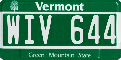 VT license plate WIV644