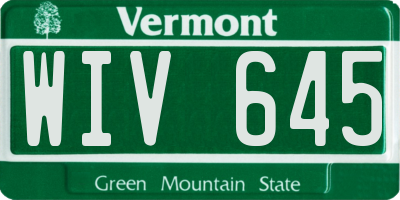 VT license plate WIV645
