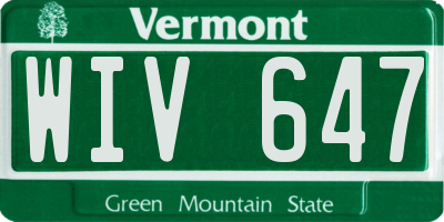 VT license plate WIV647