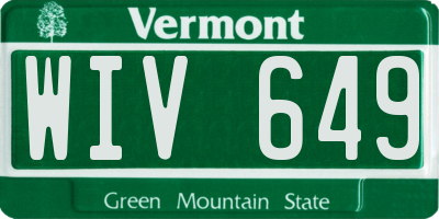 VT license plate WIV649