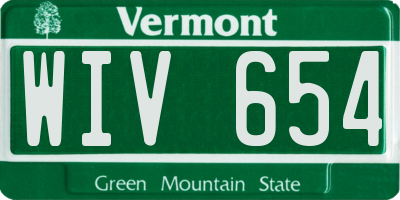 VT license plate WIV654