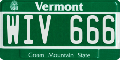 VT license plate WIV666