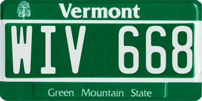 VT license plate WIV668