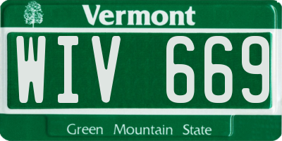 VT license plate WIV669