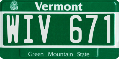 VT license plate WIV671