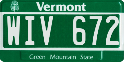 VT license plate WIV672