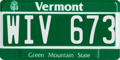 VT license plate WIV673