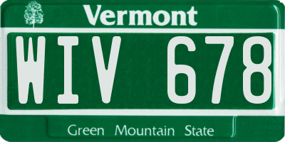 VT license plate WIV678