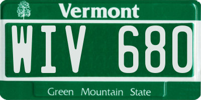 VT license plate WIV680