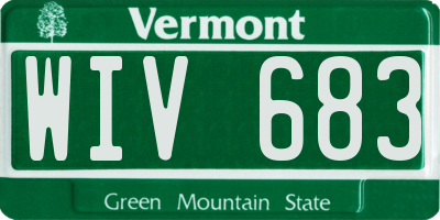 VT license plate WIV683