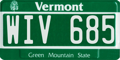 VT license plate WIV685