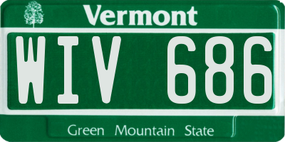 VT license plate WIV686