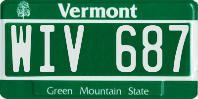 VT license plate WIV687
