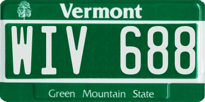 VT license plate WIV688